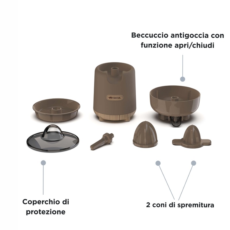 Spremiagrumi Breakfast Wood | Ariete 417 Tortora