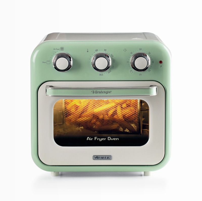 Friggitrice ad aria + Forno Vintage Ariete 4632 Verde 16lt