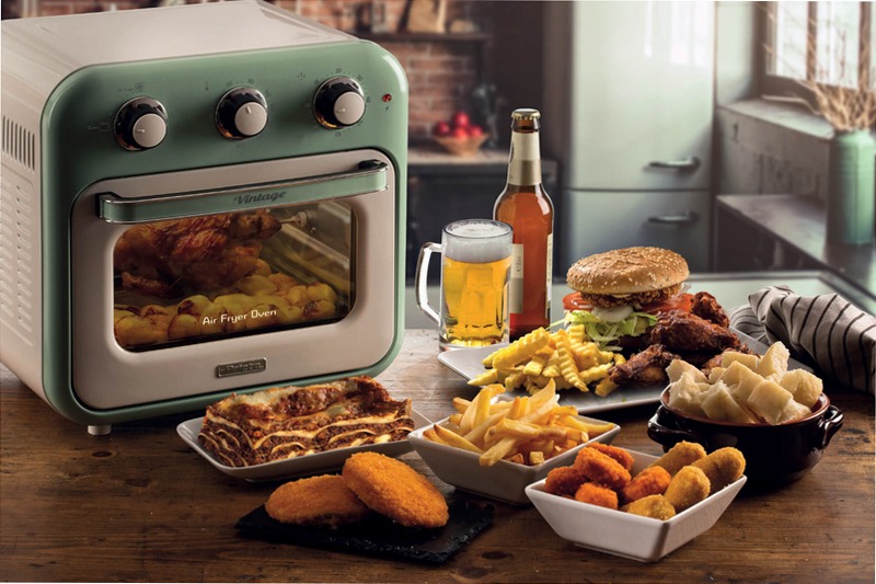 Friggitrice ad aria + Forno Vintage Ariete 4632 Verde 16lt