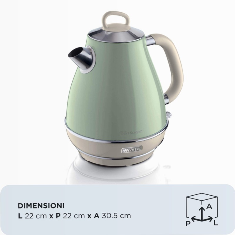 Bollitore Elettrico 1,7 Litri - Vintage Ariete 2869 Verde Blu