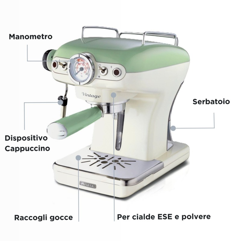 Macchina per caffè espresso Ariete 1389 Verde 0.9lt