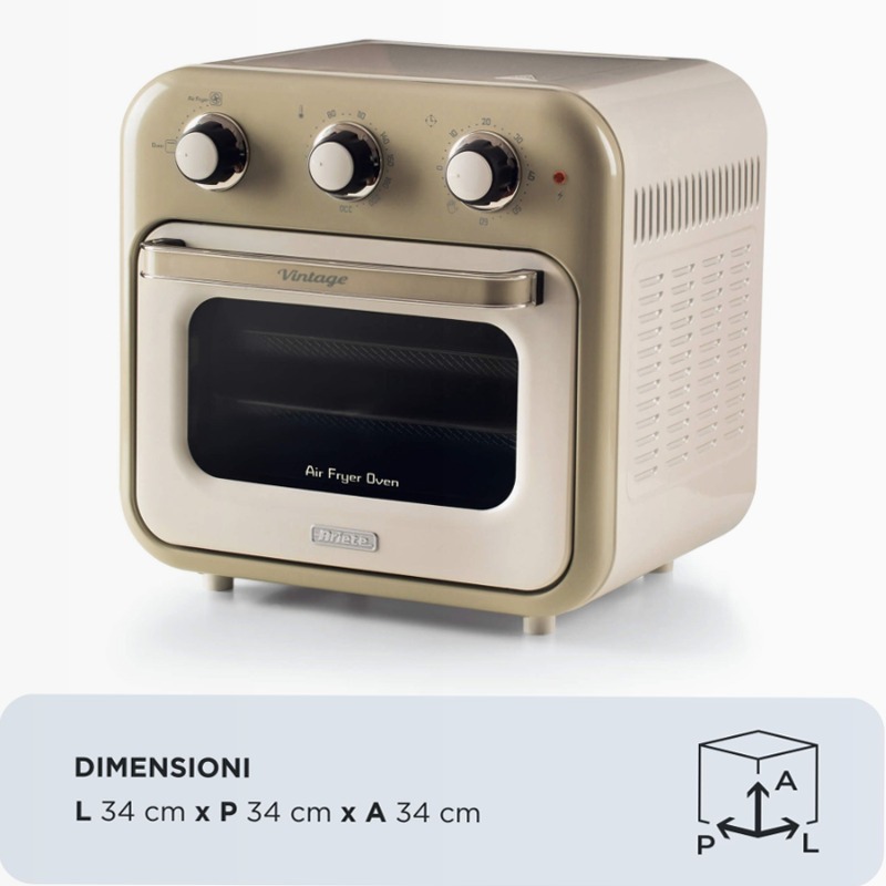 Friggitrice ad aria + Forno Vintage Ariete 4632 Beige 16lt