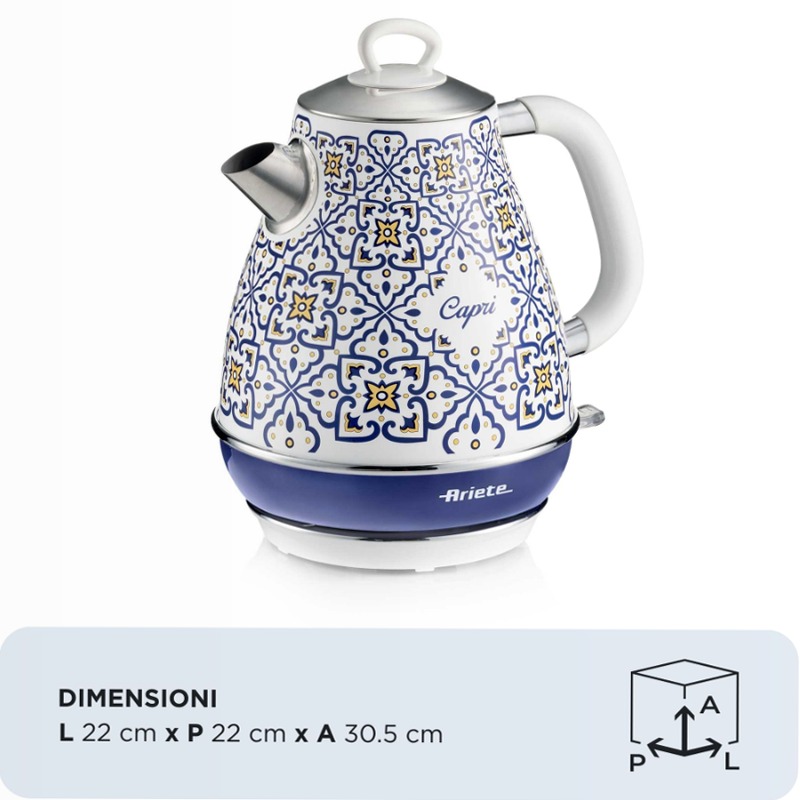 Bollitore Elettrico 1,7 Litri Capri Ariete 2869 Blu