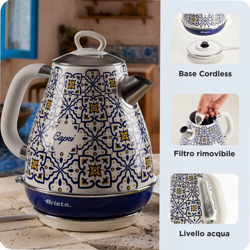 Bollitore Elettrico 1,7 Litri Capri Ariete 2869 Blu