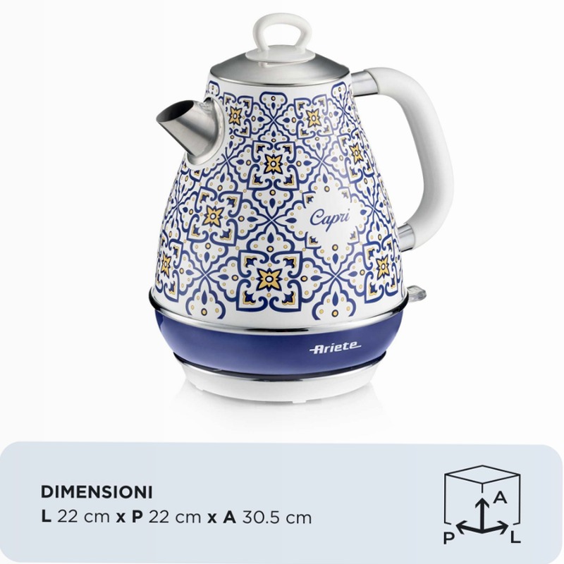 Bollitore Elettrico 1,7 Litri Capri Ariete 2869 Blu