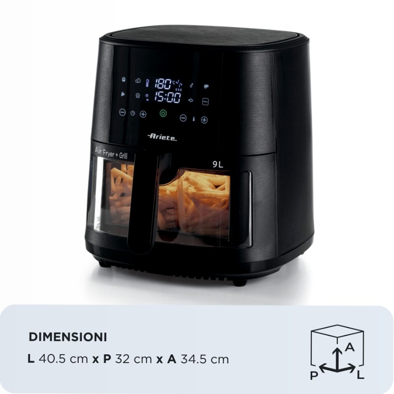 Friggitrice ad Aria 9L | 4630 Ariete Nero 9lt