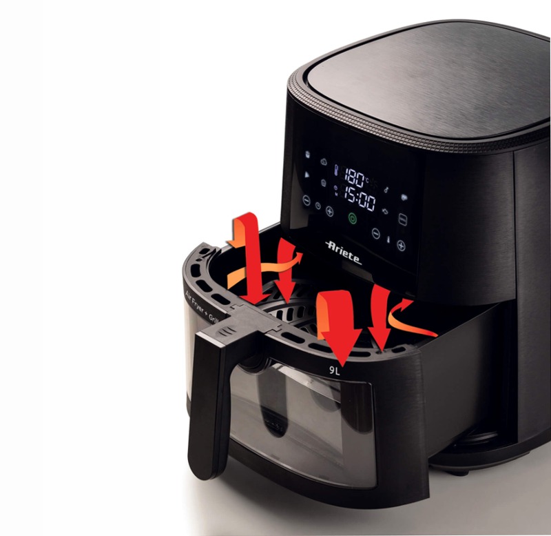 Friggitrice ad Aria 9L | 4630 Ariete Nero 9lt