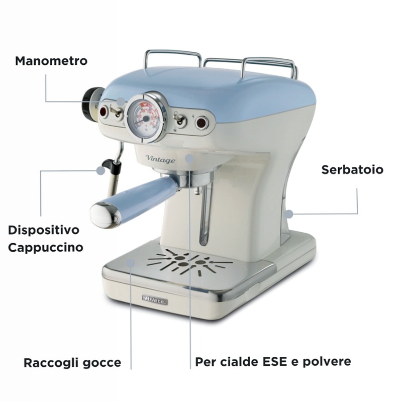 Macchina per caffè espresso Ariete 1389 Celeste 0.9lt