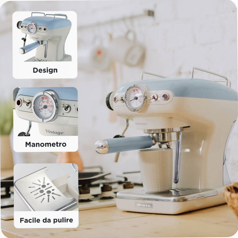 Macchina per caffè espresso Ariete 1389 Celeste 0.9lt
