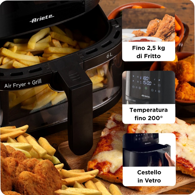 Friggitrice ad Aria 6 Litri Ariete 4626 Nero 6lt