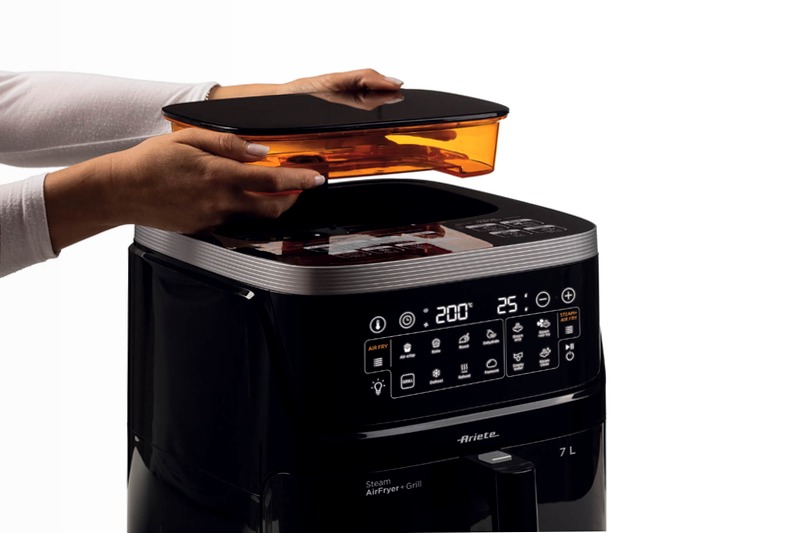 Friggitrice ad Aria con Vapore e Grill - 4636 Ariete Nero 7lt