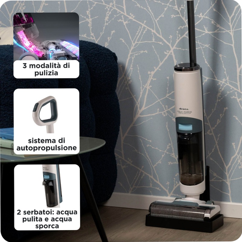 Lavapavimenti cordless Aqua Force Wash & Vacuum Ariete 2483