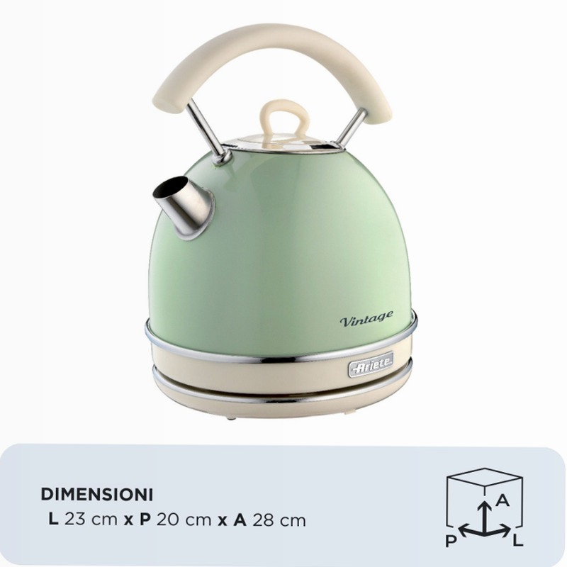 Bollitore Vintage Ariete 2877 Verde Blu elettrico