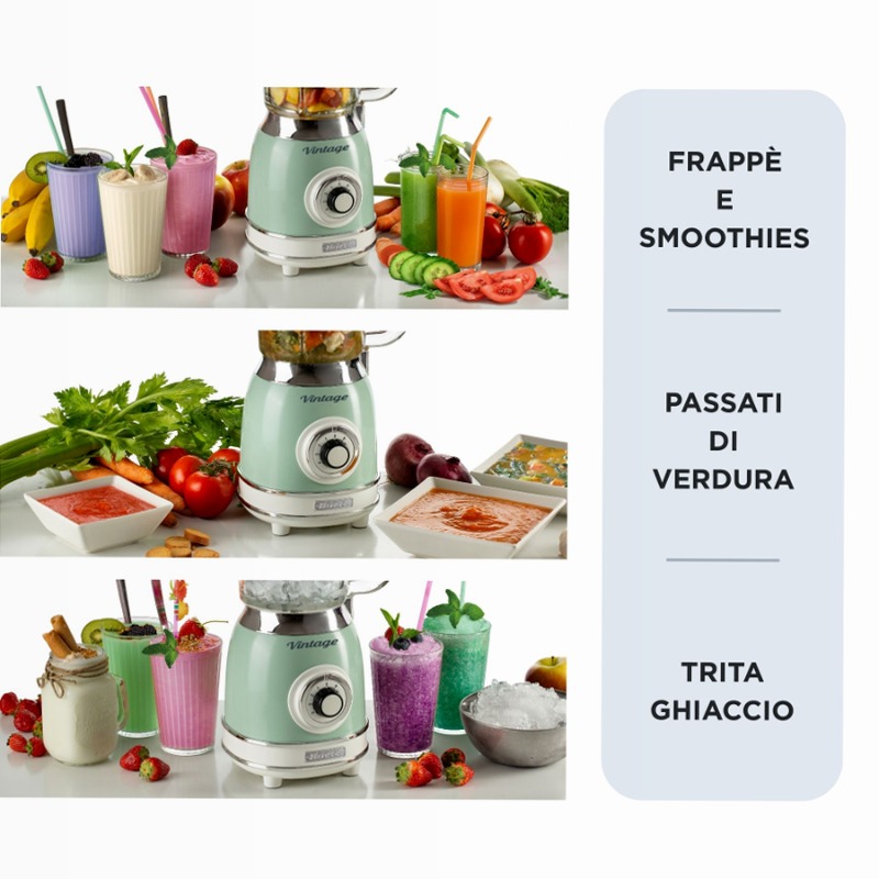 Frullatore Elettrico Vintage Ariete 583 Verde Blu