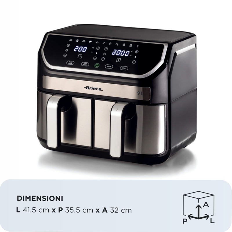 Friggitrice ad Aria 9L con Doppio Cestello 9lt