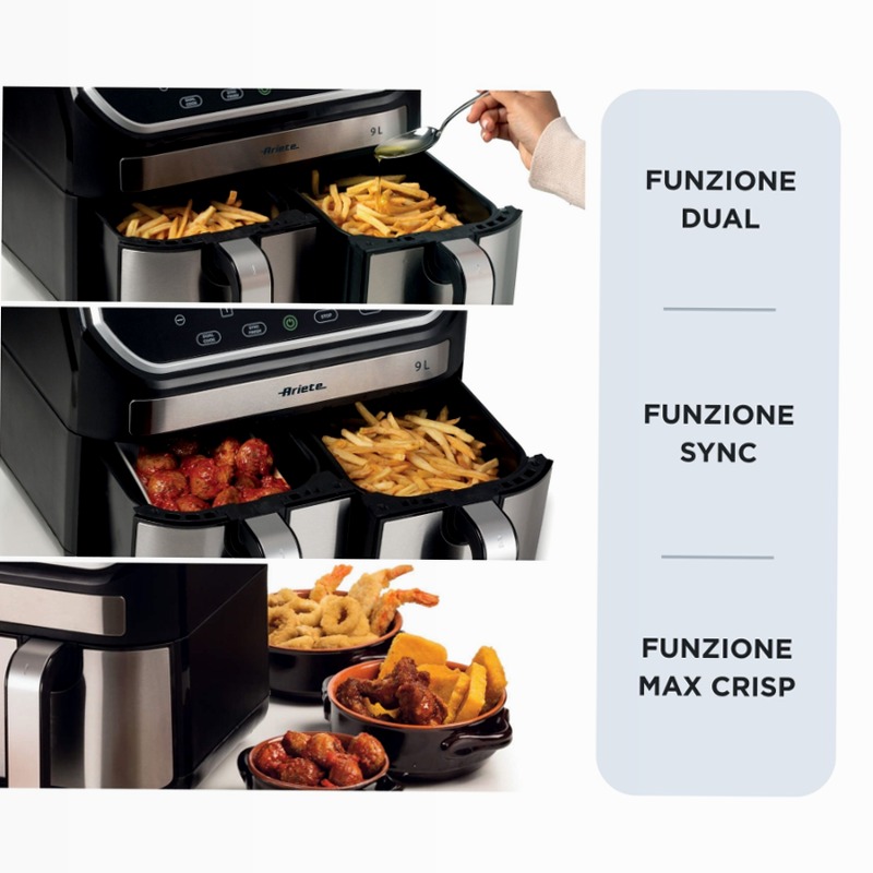 Friggitrice ad Aria 9L con Doppio Cestello 9lt