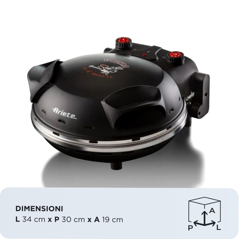 Forno Pizza Ariete 909 Nero - Cuoci in 4 Minuti