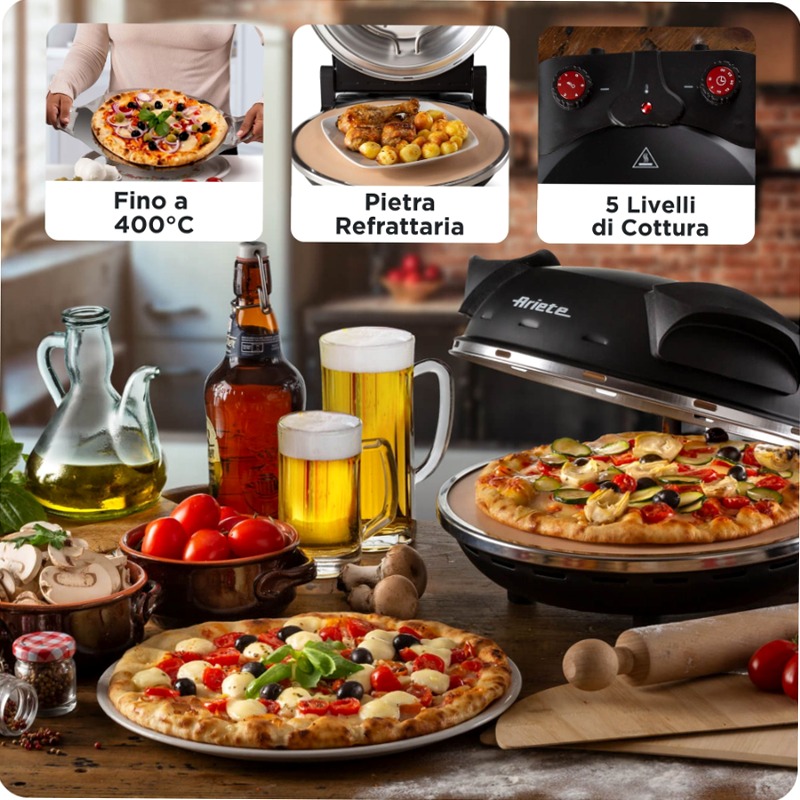 Forno Pizza in 4 Minuti | Ariete 909 Nero