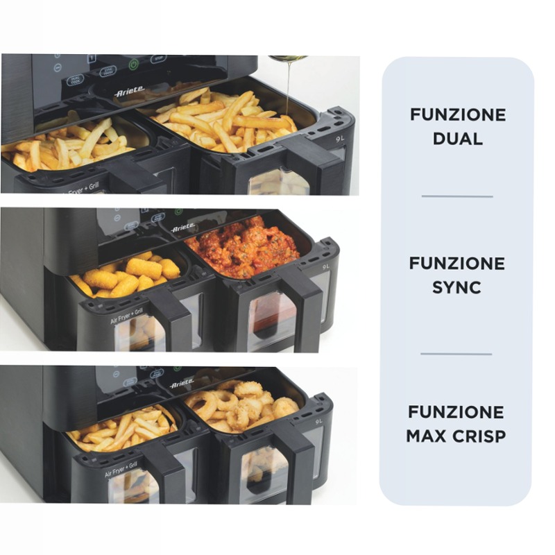 Friggitrice ad Aria 9L Doppia - Ariete 4631 9lt