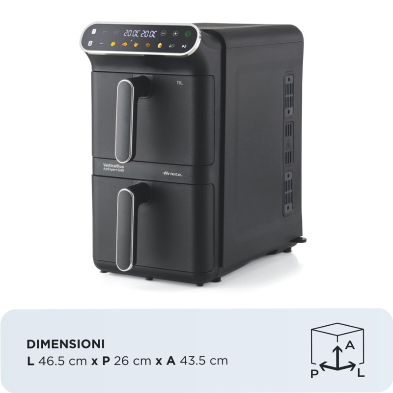 Friggitrice ad aria doppia verticale Ariete 11lt
