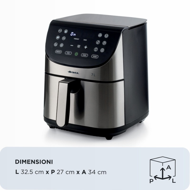 Friggitrice ad Aria 7L Ariete 4628 Metal Titanio 7lt
