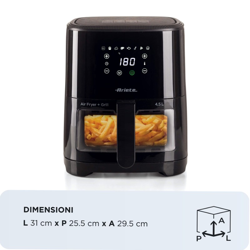 Friggitrice ad aria Ariete 4,5L Nero 4.5lt