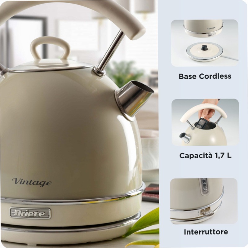 Bollitore Vintage Ariete 2877 Beige elettrico
