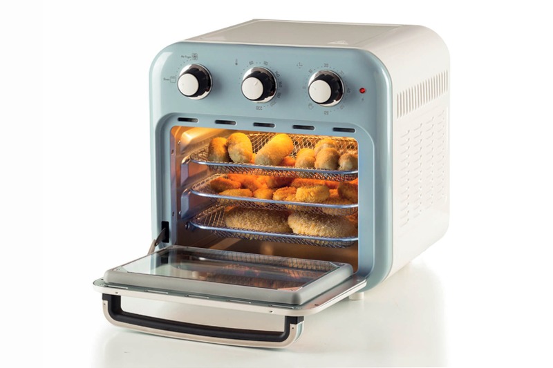 Friggitrice ad aria + Forno Vintage Ariete 4632 Celeste 16lt