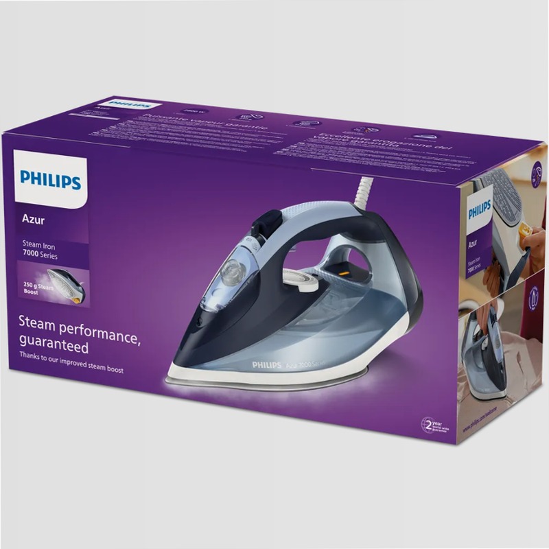 Azur Serie 7000 Ferro da stiro a vapore Philips Verde 300lt