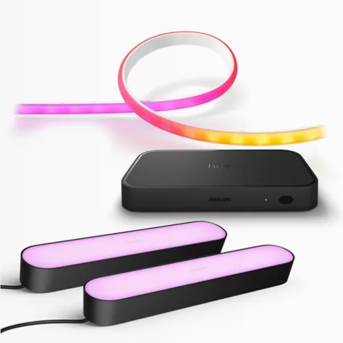 Pacchetto Lightstrip Gradient + Hue Sync Box 8K + 2 barre luminose