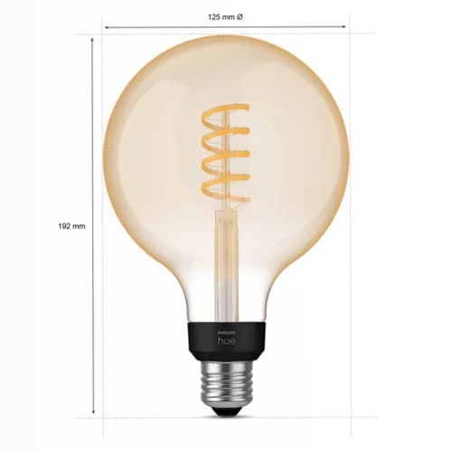 Globe con filamento G125 E27 - confezione da 1
