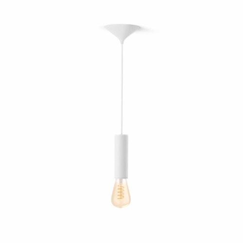 Corda media bianca + lampadina Filament Edison ST72 A