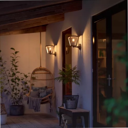 Lampada da parete Inara - Stile Vintage e Funzionalità Intelligente esterni Nero