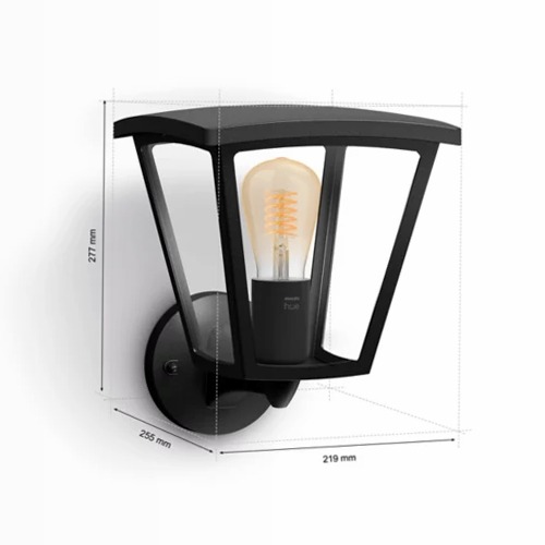 Lampada da parete Inara - Stile Vintage e Funzionalità Intelligente esterni Nero