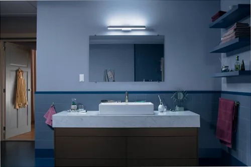 Luce specchio Adore - Lampada da parete per bagno Acciaio