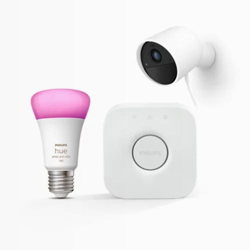 Pacchetto Smart Home: Telecamera Cablata + Lampadina E27 + Bridge