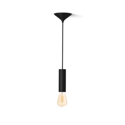 Corda media nera + lampadina Filament Edison ST72 A