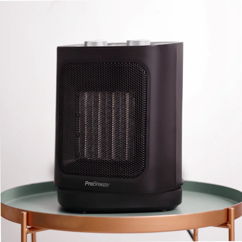 Mini termoventilatore in ceramica da 1800 W - nero