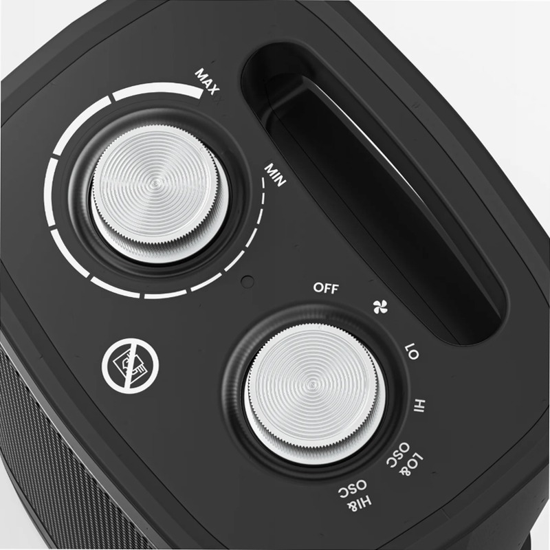 Mini termoventilatore in ceramica da 1800 W - nero