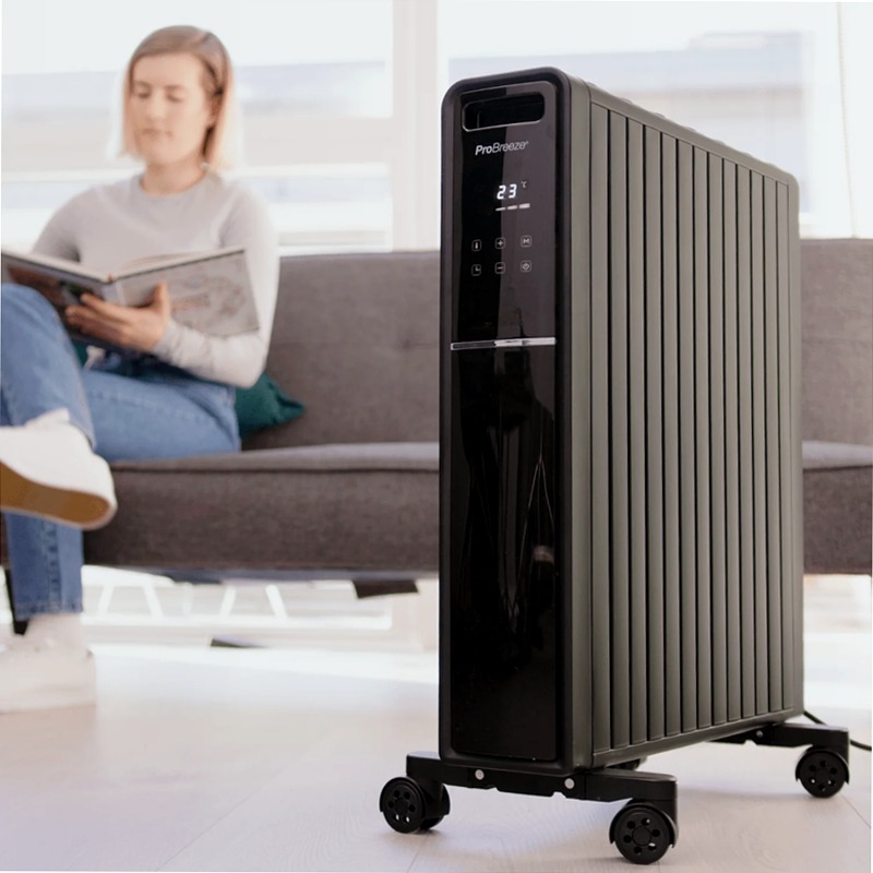 Radiatore digitale oil-free da 2000 W - nero