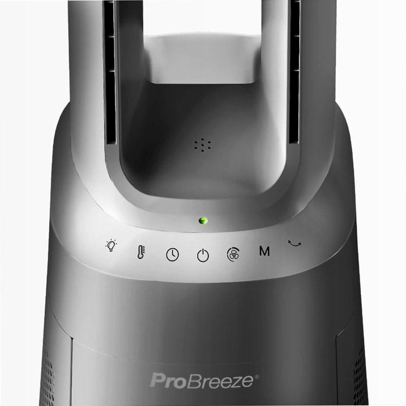 OmniAir 41" Ventilatore a torre senza pale e purificatore d'aria Premium - Argento