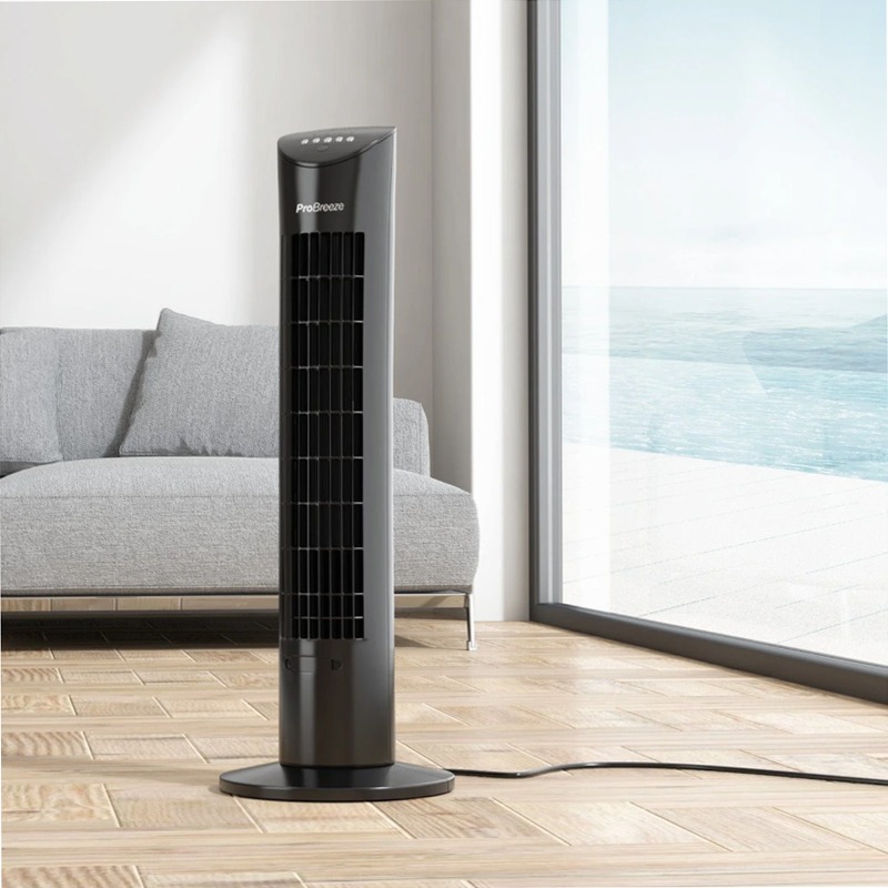 Ventilatore a torre oscillante 30" - nero