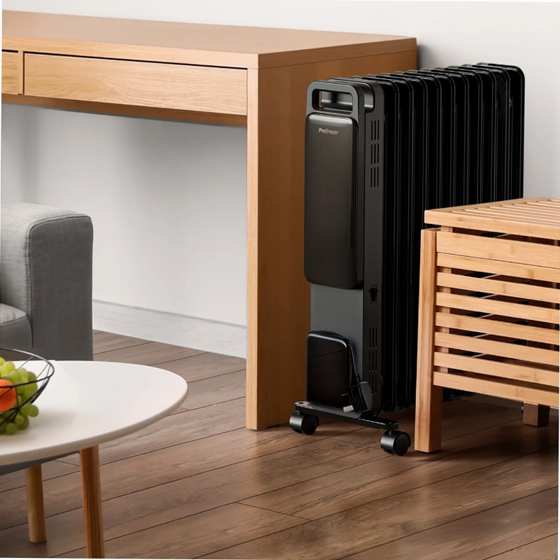 OmniWarm Radiatore a Olio 2500W - Controllo Wi-Fi e Modo Eco Nero