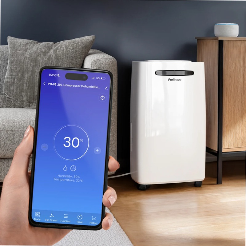 20L Dehumidifier with Max Extraction Laundry Mode and Smart App Control