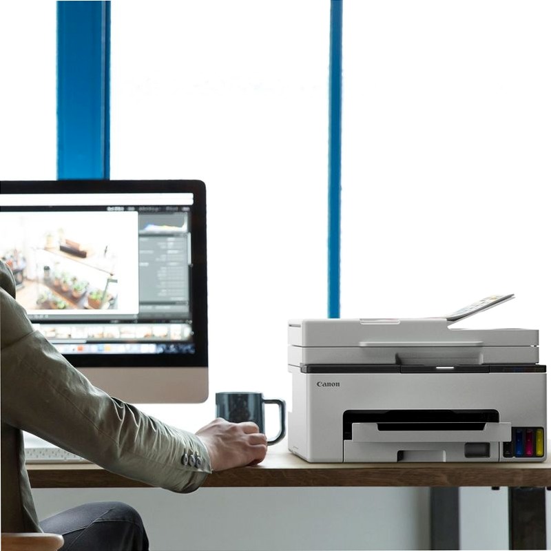 Stampante multifunzione inkjet a colori ricaricabile wireless MegaTank Canon MAXIFY GX2050 + 2 flaconi di inchiostro nero aggiuntivi