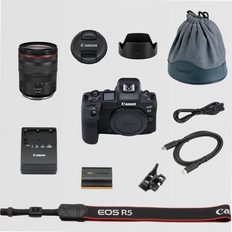 Fotocamera Mirrorless Canon EOS R5 + Obiettivo RF 24-105mm F4 L IS USM