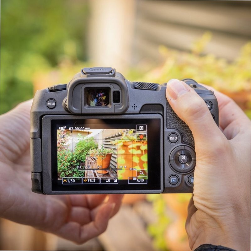 Corpo Canon EOS R8 + Batteria di Ricambio