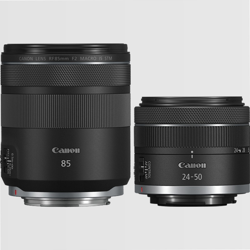 Fotocamera Mirrorless Canon EOS R8 + Obiettivi RF 85mm Macro IS STM & 24-50mm IS STM