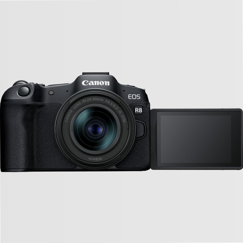 Fotocamera Mirrorless Canon EOS R8 + Obiettivi RF 85mm Macro IS STM & 24-50mm IS STM