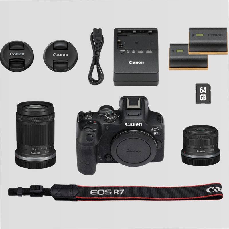 Fotocamera Mirrorless Canon EOS R7 + Obiettivi RF-S